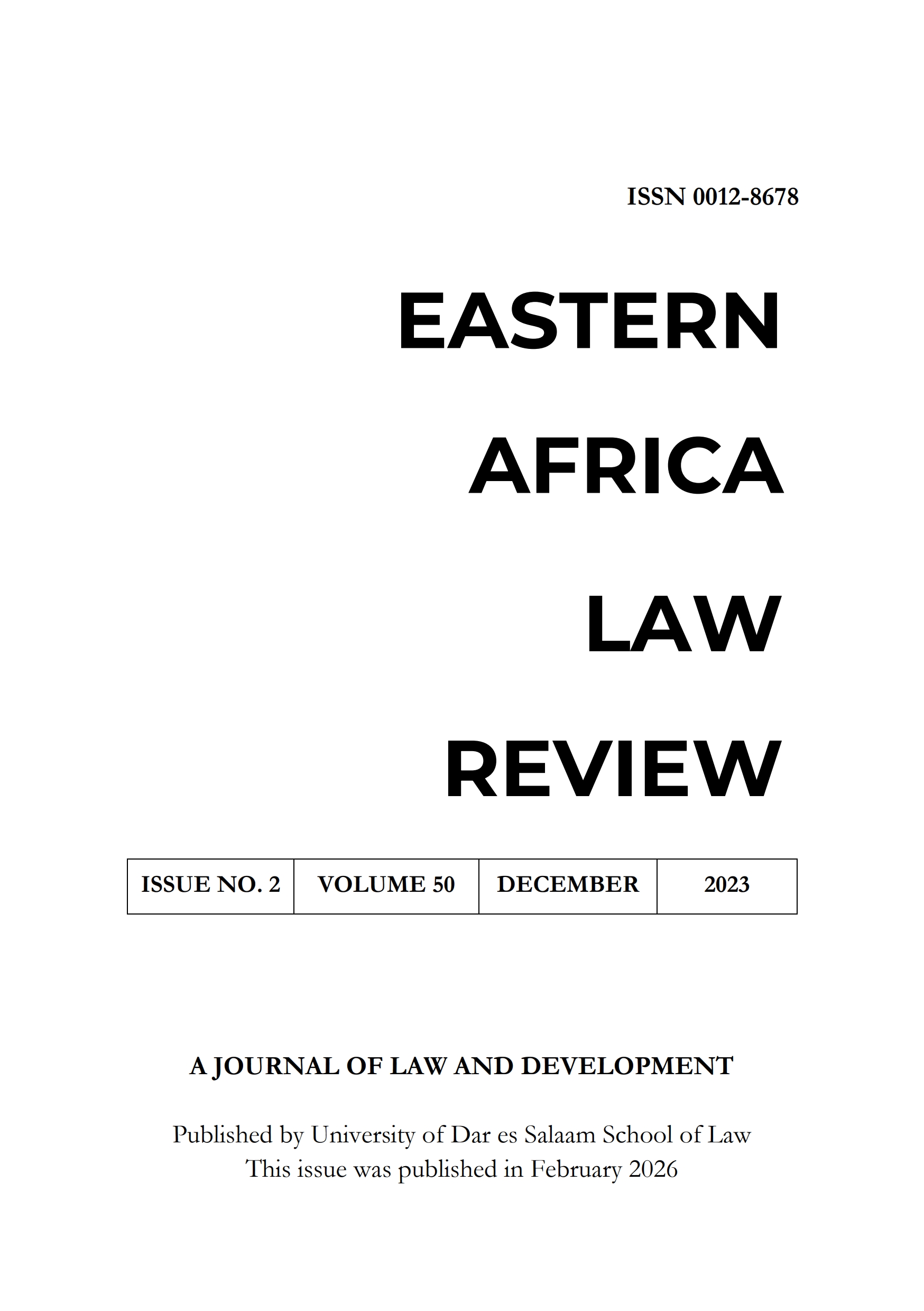 Eastern Africal Law Review