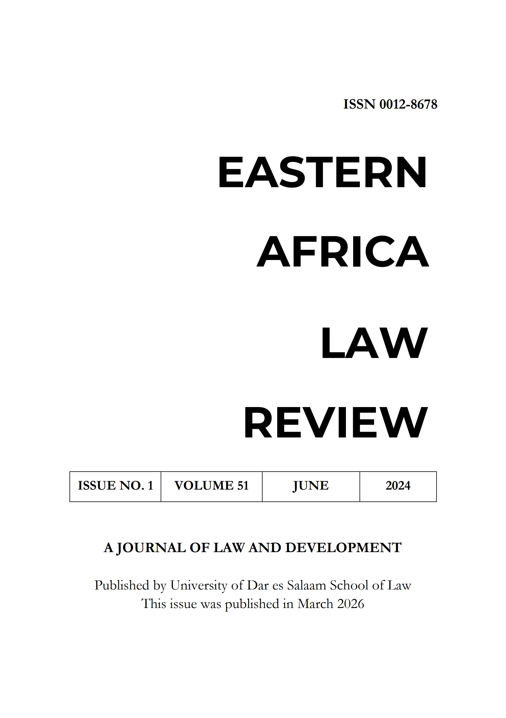 Eastern Africa Law Review