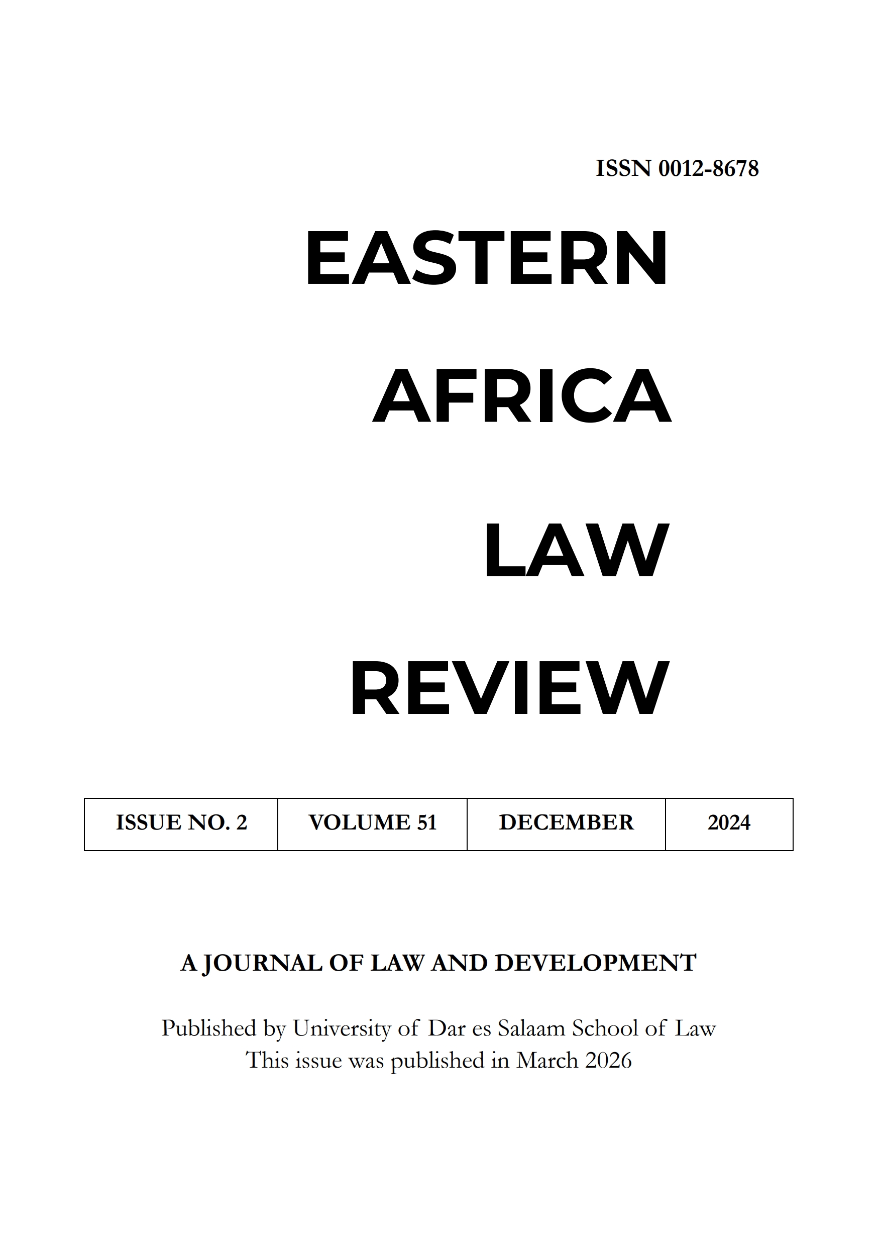 Eastern Africa Law Review