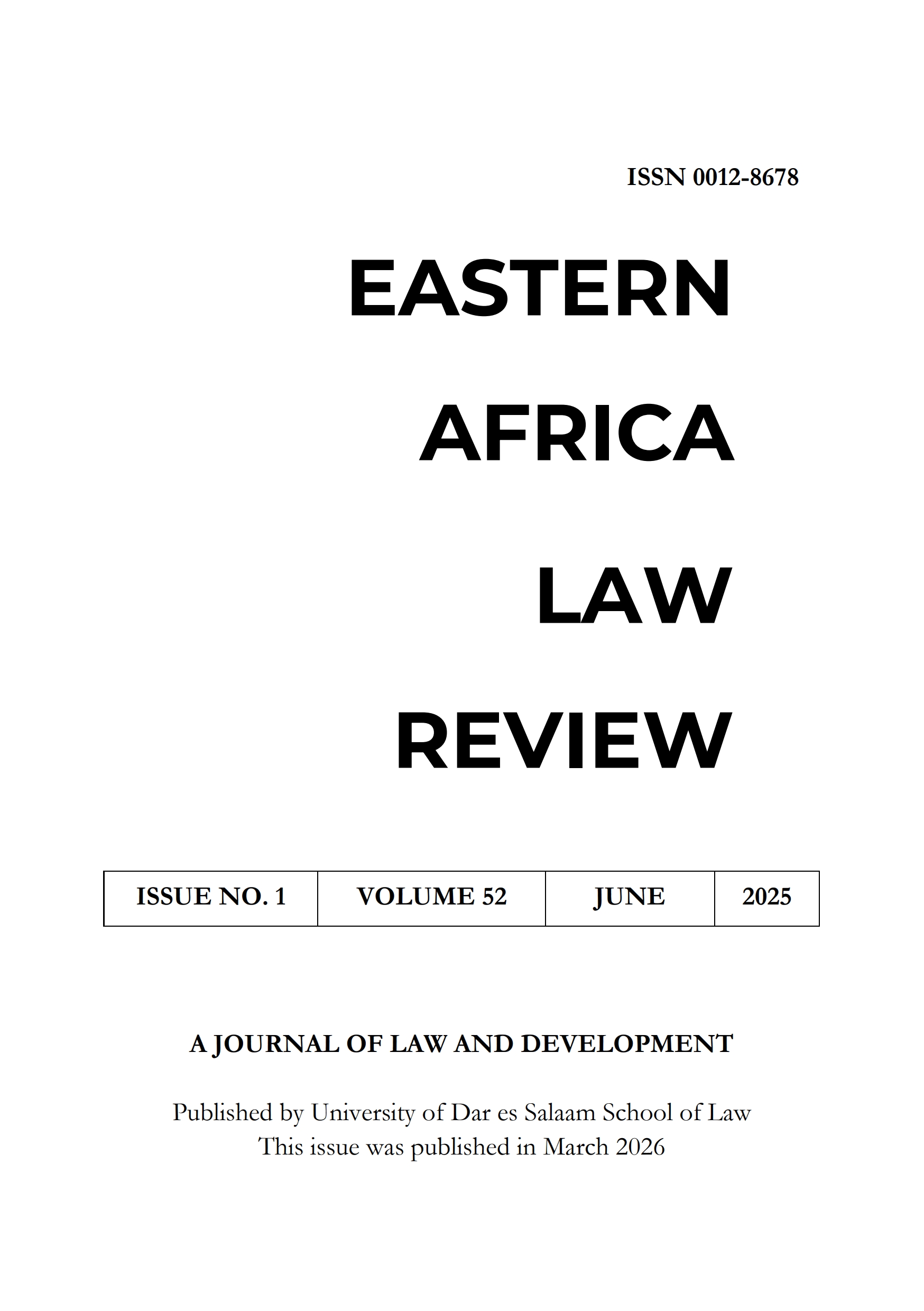 Eastern Africa Law Review
